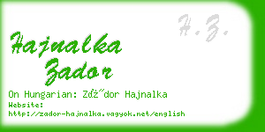 hajnalka zador business card